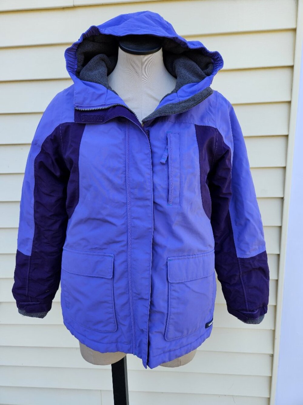 Youth Girls Lands' End Two-Tone Purple Squall Winter Jacket Size XL (16)